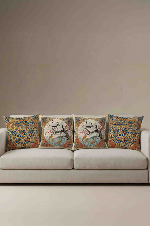 Leylek Figürlü Vintage Desen Hediye Seti - 4 Parça