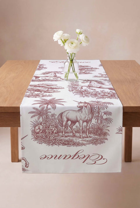 Elegance Eskiz Çizim Desenli Runner