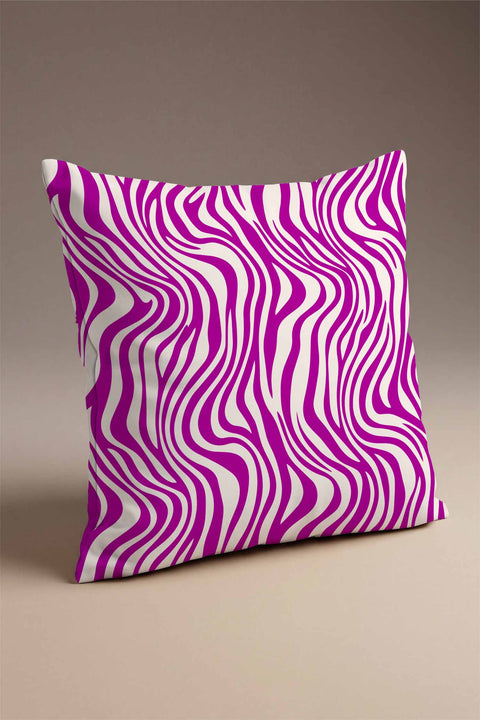 Pembe Zebra Desenli Modern Kırlent Kılıfı