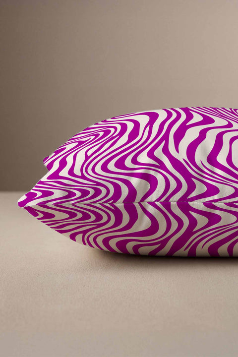 Pembe Zebra Desenli Modern Kırlent Kılıfı