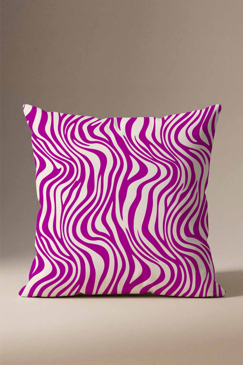 Pembe Zebra Desenli Modern Kırlent Kılıfı