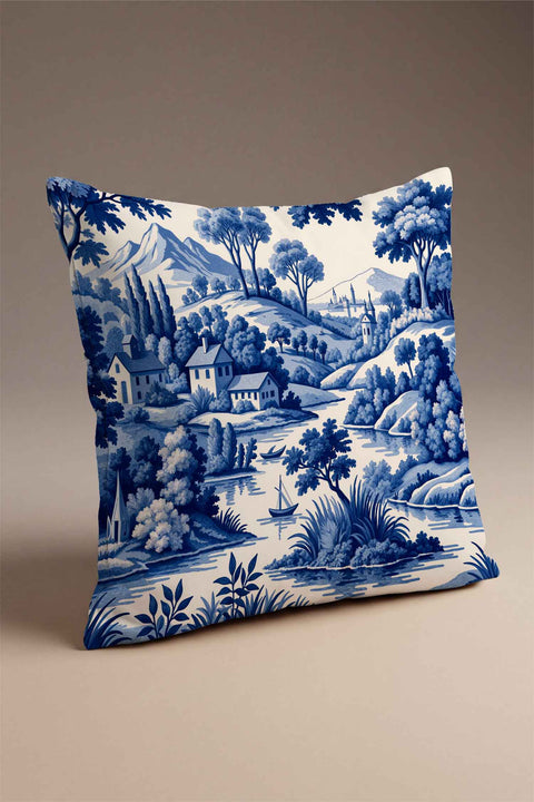 Delftware Hollanda Çinisi Kırlent Kılıfı