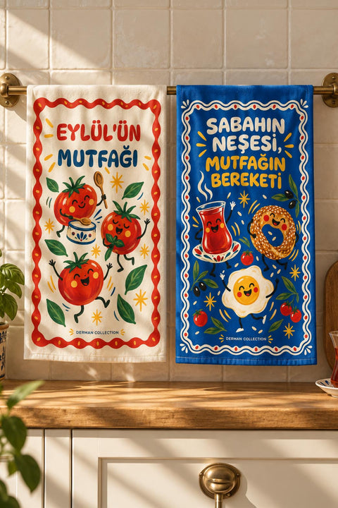 Domates tasarımlı Dekoratif Mutfak Havlusu 2 Parça
