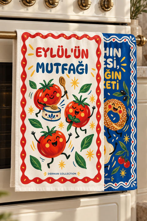 Kişiye Özel Sabahın Neşesi Mutfak Havlusu Hediye Seti - 2 Parça