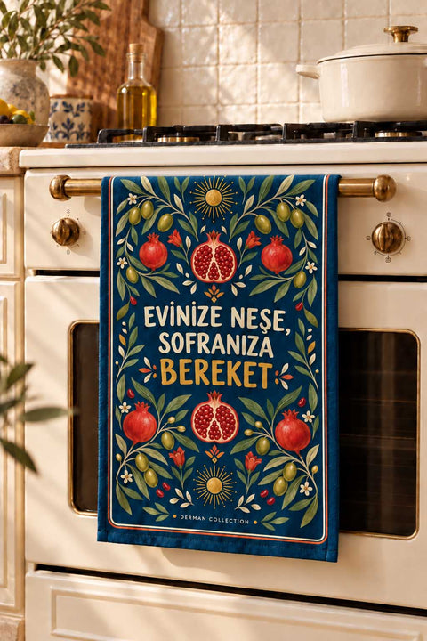 Bereket Nar Temalı Mutfak Havlusu