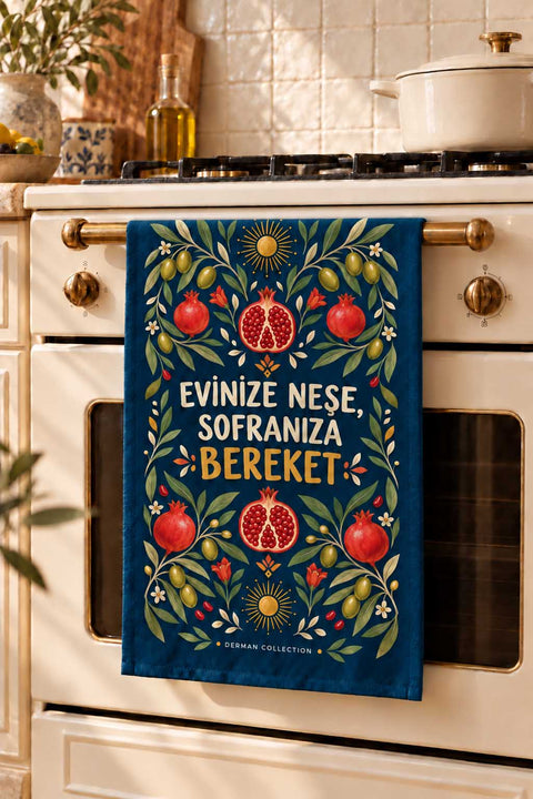 Bereket Nar Temalı Mutfak Havlusu