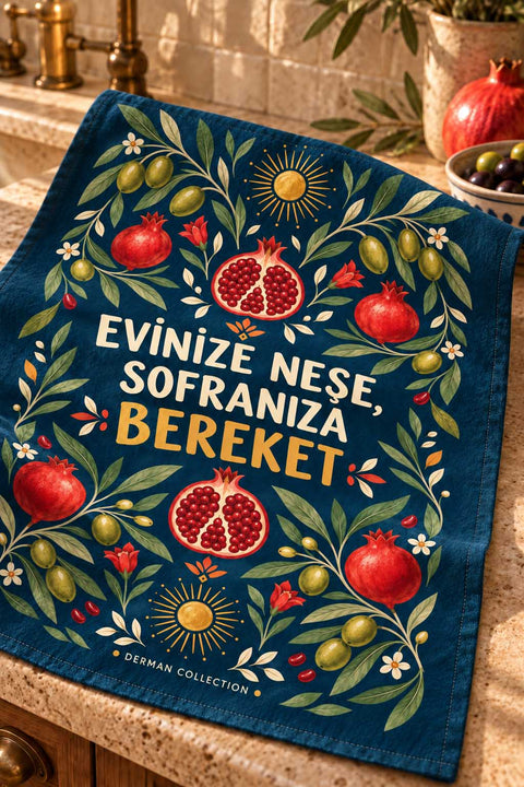Bereket Nar Temalı Mutfak Havlusu