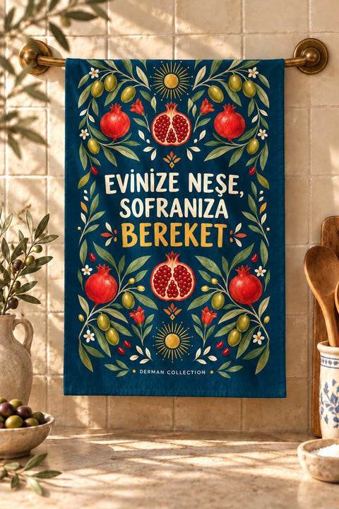 Bereket Nar Temalı Mutfak Havlusu
