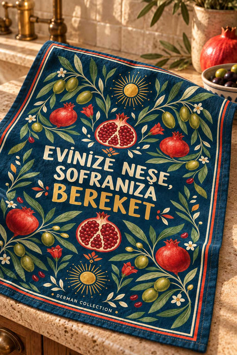 Bereket Nar Temalı Mutfak Havlusu