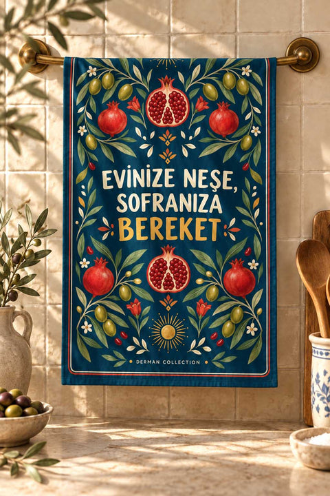 Bereket Nar Temalı Mutfak Havlusu