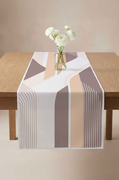 Pastel Tonlu Modern Çizgili Geometrik Runner