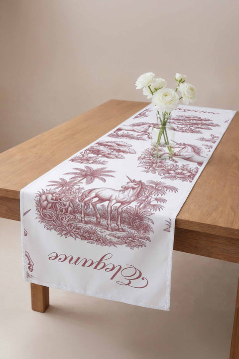 Elegance Eskiz Çizim Desenli Runner