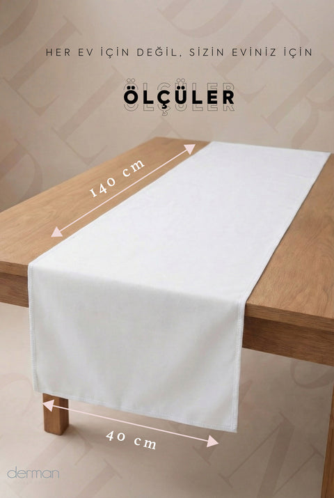 Beyaz Zemin Siyah Modern Kareli Runner