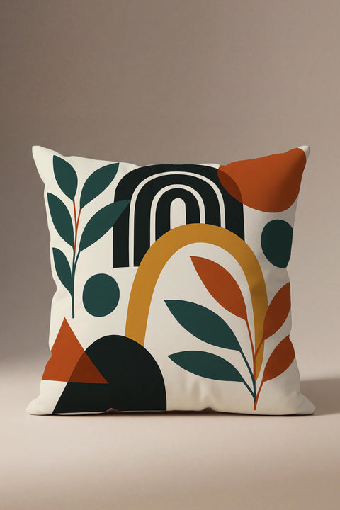 Bohem Tarzı Botanik Desenli Kırlent Kılıfı