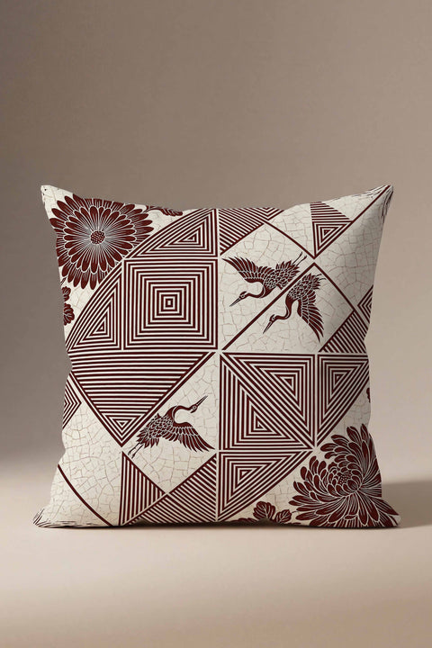 Turna Dansı Desenli Kırlent Kılııf