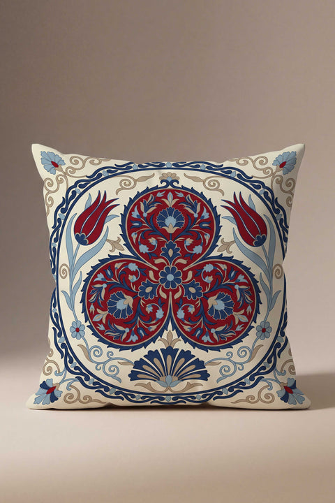 Anadolu Laleleri Desenli Kırlent Kılıfı