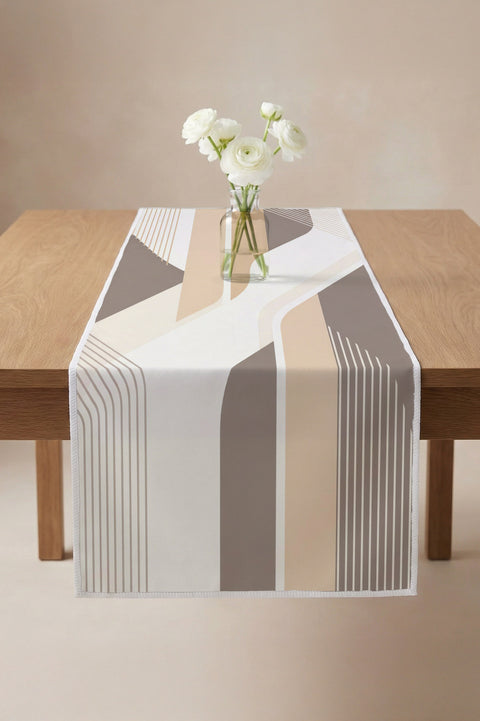 Pastel Tonlu Modern Çizgili Geometrik Runner