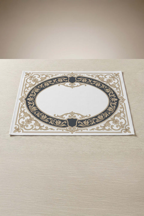 Siyah Gold Barok Madalyon Desenli Amerikan Servis