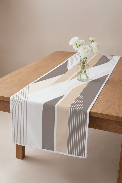 Pastel Tonlu Modern Çizgili Geometrik Runner