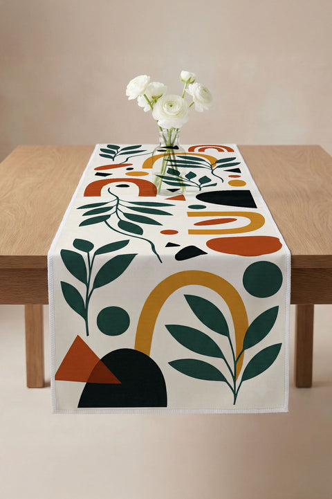 Bohem Tarzı Botanik Desenli Runner