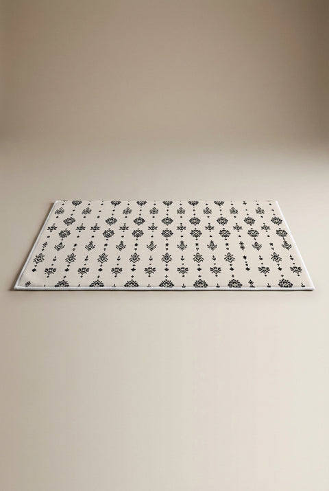 Bej Zemin Minimal Etnik Motifli Paspas