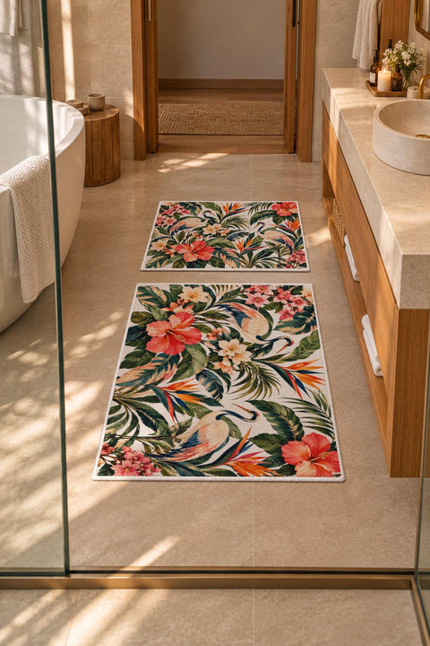 Tropikal Banyo Paspası - 2 Parça