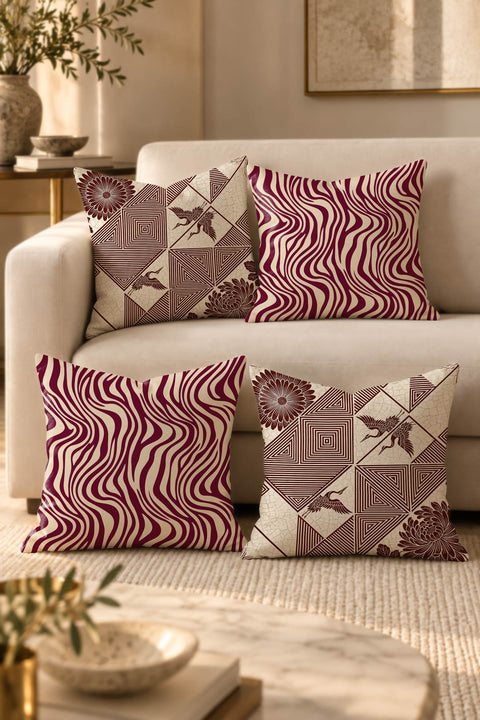 Turna & Bordo Zebra Hediye Seti - 4 Parça