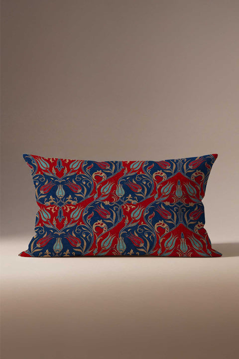 Bordo Osmanlı Çini Yastık Kılıfı - 30x50 cm