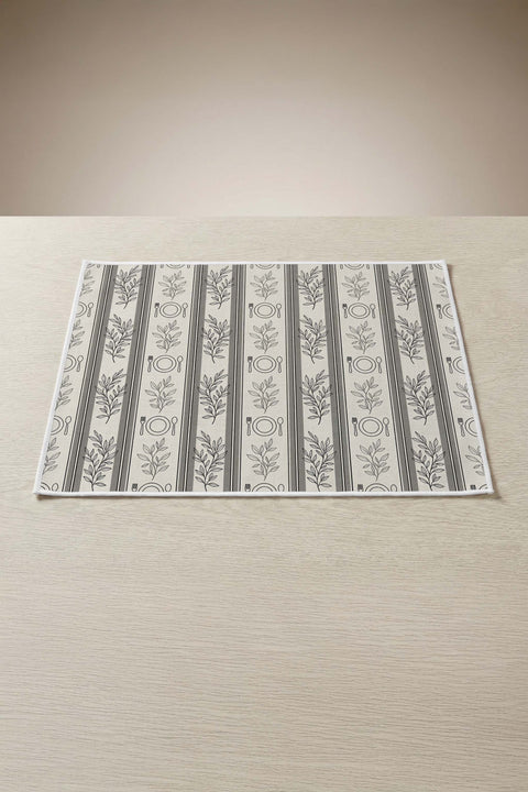 Krem Gri Vintage Desen Hediye Seti - 9 Parça