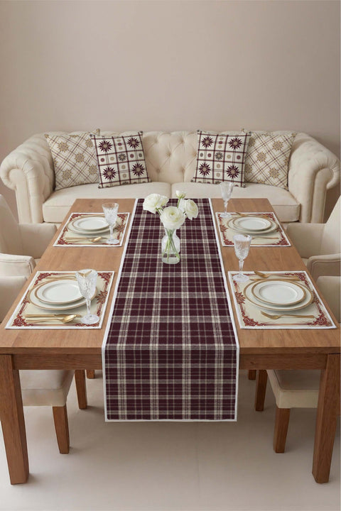 Kırmızı Ekose Desenli Hediye Seti - 9 Parça